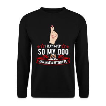 K Pop Kpop Chien pop coréen - Sweat-shirt Unisexe - noir - Devant - Alina (178cm) & Michal (187cm)
