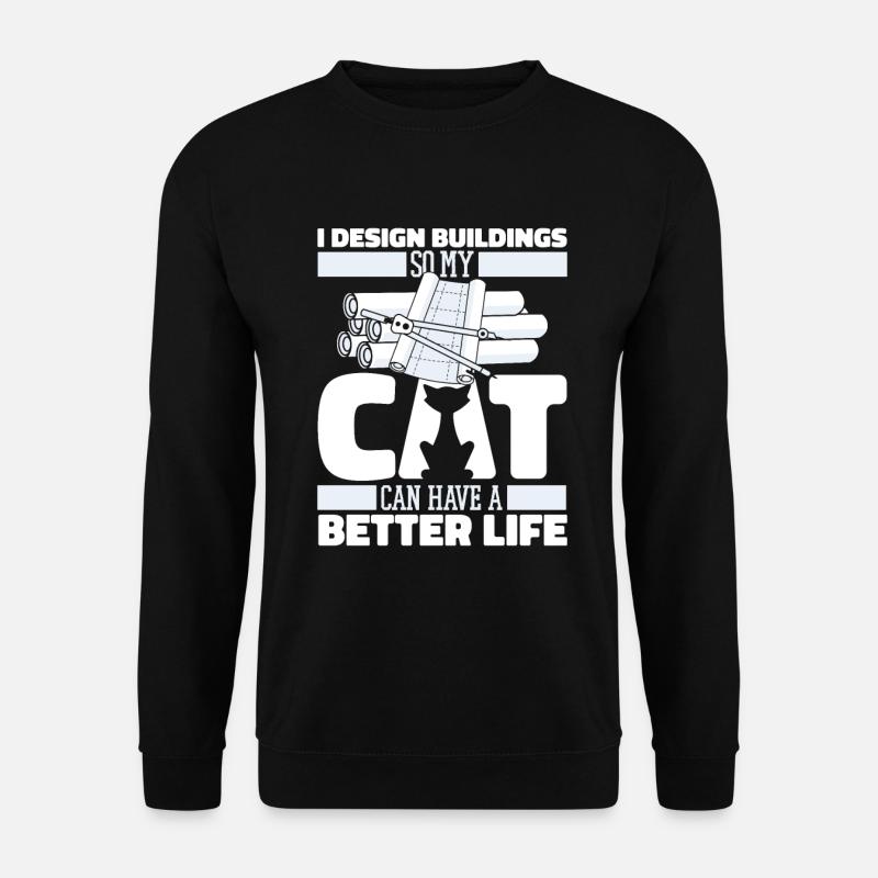 Architect Architecture Cat - Unisex Sweatshirt - black