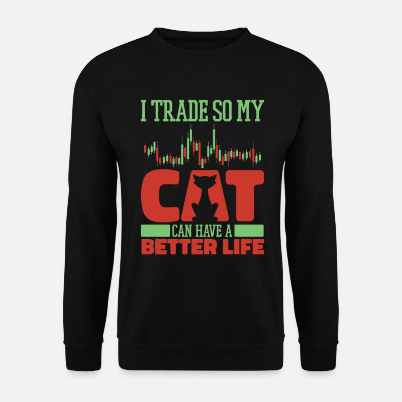 Day Trading Day Trader Katze - Unisex Pullover - Schwarz