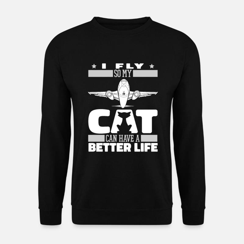 Flugbegleiter Stewardess Katze - Unisex Pullover - Schwarz