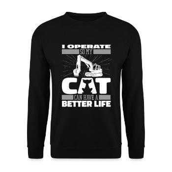Conducteur de pelle chat - Sweat-shirt Unisexe - noir - Devant - Alina (178cm) & Michal (187cm)