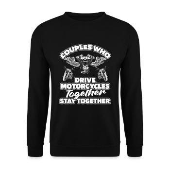 Moto Motard Paire de motos - Sweat-shirt Unisexe - noir - Devant - Alina (178cm) & Michal (187cm)
