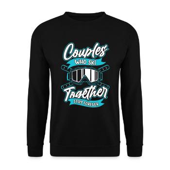 Skiing Apres Ski Couple - Unisex Sweatshirt - black - Front - Alina (178cm) & Michal (187cm)