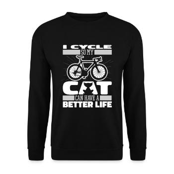 Vélo de route Cycliste Chat - Sweat-shirt Unisexe - noir - Devant - Alina (178cm) & Michal (187cm)