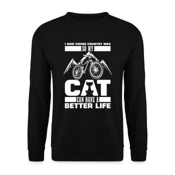 Cross Country Mountain Bike Mtb Cat - Unisex Sweatshirt - black - Front - Alina (178cm) & Michal (187cm)