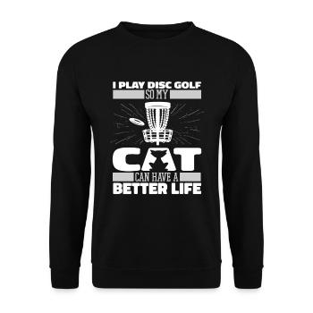 Frisbee Golf Disc Golf Cat - Sweat-shirt Unisexe - noir - Devant - Alina (178cm) & Michal (187cm)