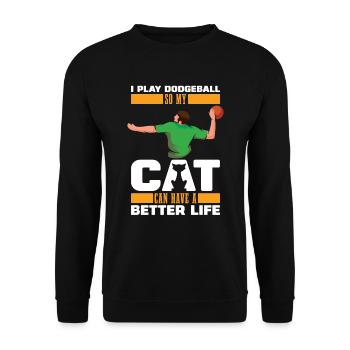 Chat de ballon chasseur - Sweat-shirt Unisexe - noir - Devant - Alina (178cm) & Michal (187cm)