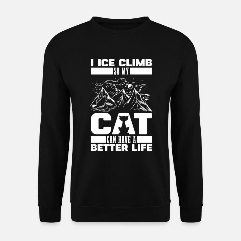 Chat grimpant sur glace - Sweat-shirt Unisexe - noir
