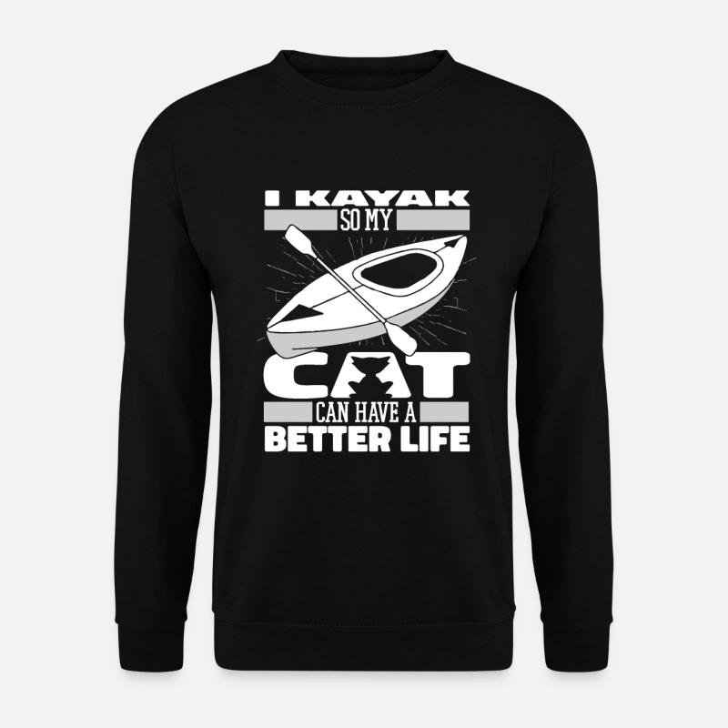 Kayaker cat - Unisex Sweatshirt - black