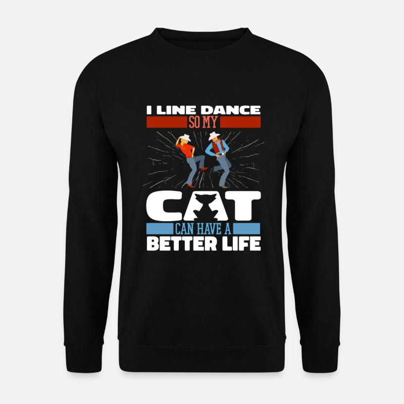 Line Dance Cat - Unisex Sweatshirt - black