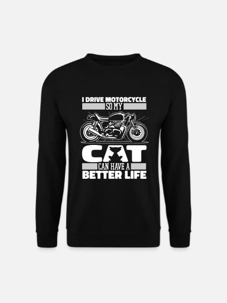 Motorcycle Biker Motorbike Cat - Unisex Sweatshirt - black