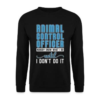 Animal Officer Animal Control Dog Catcher Officer - Unisex Pullover - Schwarz - Vorne - Alina (178cm) & Michal (187cm)