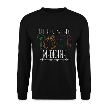 Chef végétalien Let Food Be Thy Plant Based Chefs végétaliens - Sweat-shirt Unisexe - noir - Devant - Alina (178cm) & Michal (187cm)