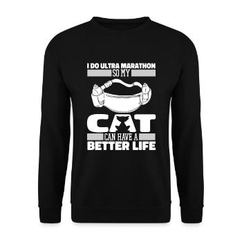 Ultramarathon Cat - Unisex Sweatshirt - black - Front - Alina (178cm) & Michal (187cm)
