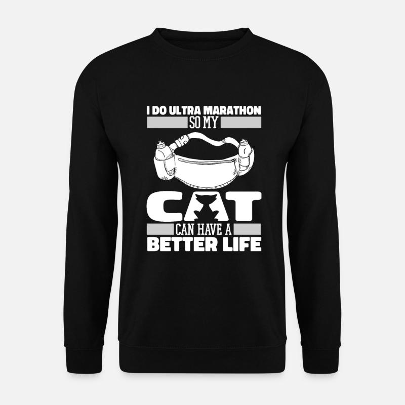 Ultramarathon Katze - Unisex Pullover - Schwarz
