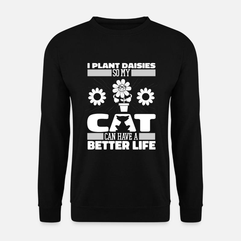 Goose Flower Daisy Cat - Unisex Sweatshirt - black