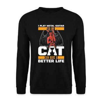 Metal Guitare Rock Guitariste Cat - Sweat-shirt Unisexe - noir - Devant - Alina (178cm) & Michal (187cm)