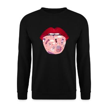 Enseignante maternelle Childkinder Lips - Sweat-shirt Unisexe - noir - Devant - Alina (178cm) & Michal (187cm)