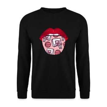 Basket-ball Basketteurs Basketball Lips - Sweat-shirt Unisexe - noir - Devant - Alina (178cm) & Michal (187cm)