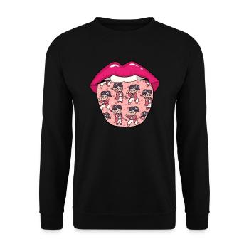 Kung Fu Tongue - Unisex Sweatshirt - black - Front - Alina (178cm) & Michal (187cm)