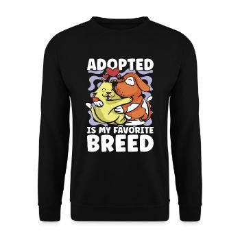 Abandoned Pets Adopted Is My Shelters Animal Lover - Unisex Sweatshirt - black - Front - Alina (178cm) & Michal (187cm)