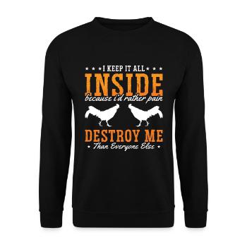 Cock I Keep It All Inside Farm Animals Cock Lover - Unisex Sweatshirt - black - Front - Alina (178cm) & Michal (187cm)