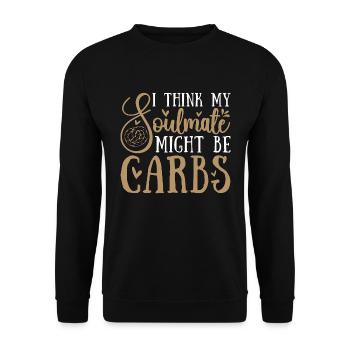 Low Carb Diet I Think My Soulmate Healthy Eating - Unisex Pullover - Schwarz - Vorne - Alina (178cm) & Michal (187cm)