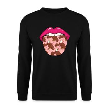 Eagle's tongue - Unisex Sweatshirt - black - Front - Alina (178cm) & Michal (187cm)
