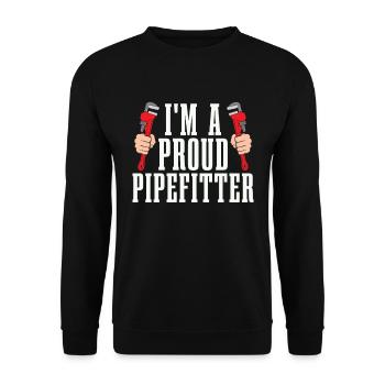 Pipefitter I'm A Proud Pipefitter Loves Repair Man - Unisex Sweatshirt - black - Front - Alina (178cm) & Michal (187cm)