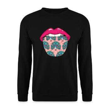 Peacock Bird Tongue - Unisex Sweatshirt - black - Front - Alina (178cm) & Michal (187cm)