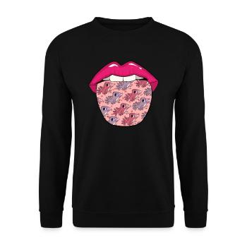 Bird Ornithologist Tongue - Unisex Sweatshirt - black - Front - Alina (178cm) & Michal (187cm)