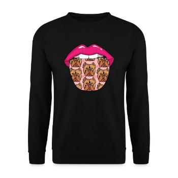 American Bully Tongue - Sweat-shirt Unisexe - noir - Devant - Alina (178cm) & Michal (187cm)