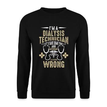 I'm A Dialysis Technician Let's Save Nephrologist - Unisex Sweatshirt - black - Front - Alina (178cm) & Michal (187cm)