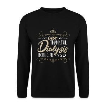 Dialysis Technician One Thankful Medical Assistant - Unisex Sweatshirt - black - Front - Alina (178cm) & Michal (187cm)