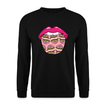 Langue de bol pho - Sweat-shirt Unisexe - noir - Devant - Alina (178cm) & Michal (187cm)