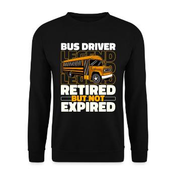 Bus Bus Retired Bus Driver - Unisex Sweatshirt - black - Front - Alina (178cm) & Michal (187cm)