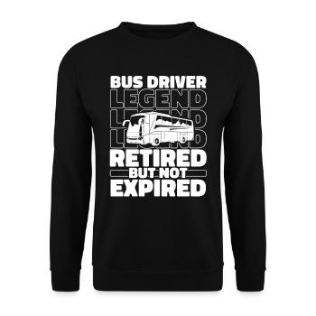 Bus Bus Retired Bus Driver - Unisex Sweatshirt - black - Front - Alina (178cm) & Michal (187cm)
