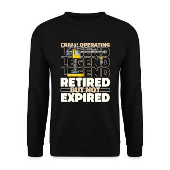 Crane driver Retired crane operator - Unisex Sweatshirt - black - Front - Alina (178cm) & Michal (187cm)
