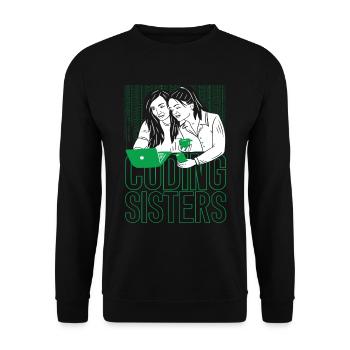Développeur Coder Programmer Sisters - Sweat-shirt Unisexe - noir - Devant - Alina (178cm) & Michal (187cm)