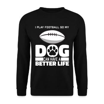 Chien de football américain - Sweat-shirt Unisexe - noir - Devant - Alina (178cm) & Michal (187cm)