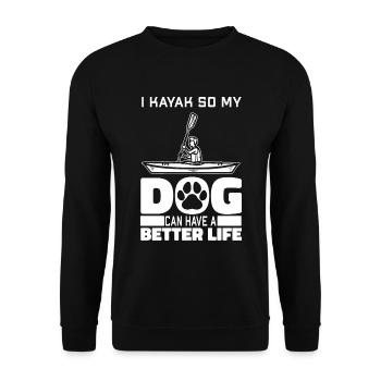 Chien kayakiste - Sweat-shirt Unisexe - noir - Devant - Alina (178cm) & Michal (187cm)