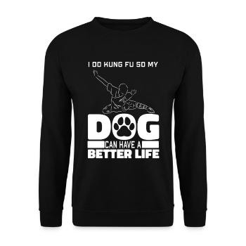 Kung Fu Dog - Unisex Sweatshirt - black - Front - Alina (178cm) & Michal (187cm)