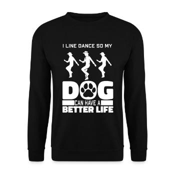 Line Dance Dog - Unisex Sweatshirt - black - Front - Alina (178cm) & Michal (187cm)