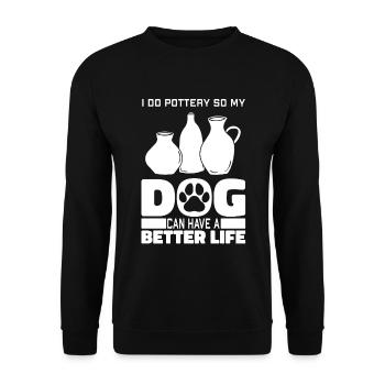 Chien de poterie - Sweat-shirt Unisexe - noir - Devant - Alina (178cm) & Michal (187cm)