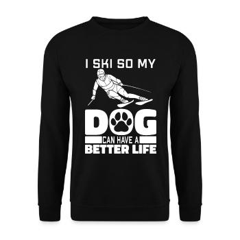 Skiing Apres Ski Dog - Unisex Sweatshirt - black - Front - Alina (178cm) & Michal (187cm)