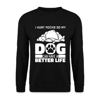 Géologue Chien collectionneur de pierres - Sweat-shirt Unisexe - noir - Devant - Alina (178cm) & Michal (187cm)