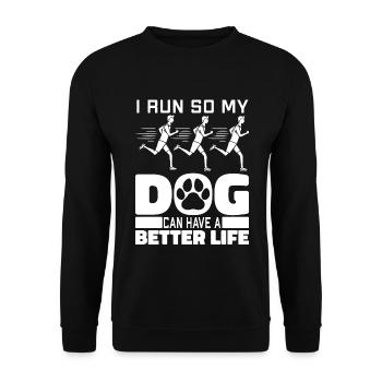 Coureur Jogger Coureur Chien de course - Sweat-shirt Unisexe - noir - Devant - Alina (178cm) & Michal (187cm)