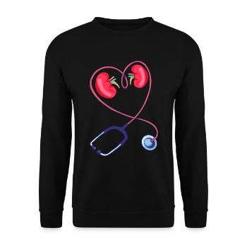 Dialysis Technician Stethoscope Love Nephrologist - Unisex Sweatshirt - black - Front - Alina (178cm) & Michal (187cm)