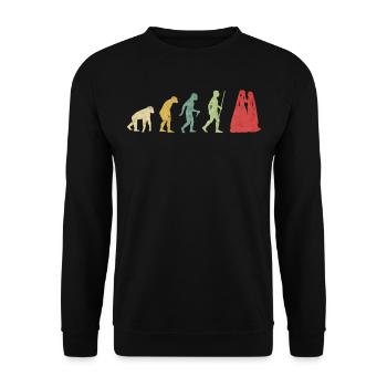 Lesbenpaar romantische Hochzeitsfrau Evolution - Unisex Pullover - Schwarz - Vorne - Alina (178cm) & Michal (187cm)