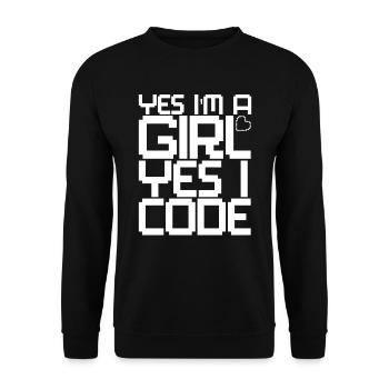 Développeur Coder Programmeur Girl - Sweat-shirt Unisexe - noir - Devant - Alina (178cm) & Michal (187cm)
